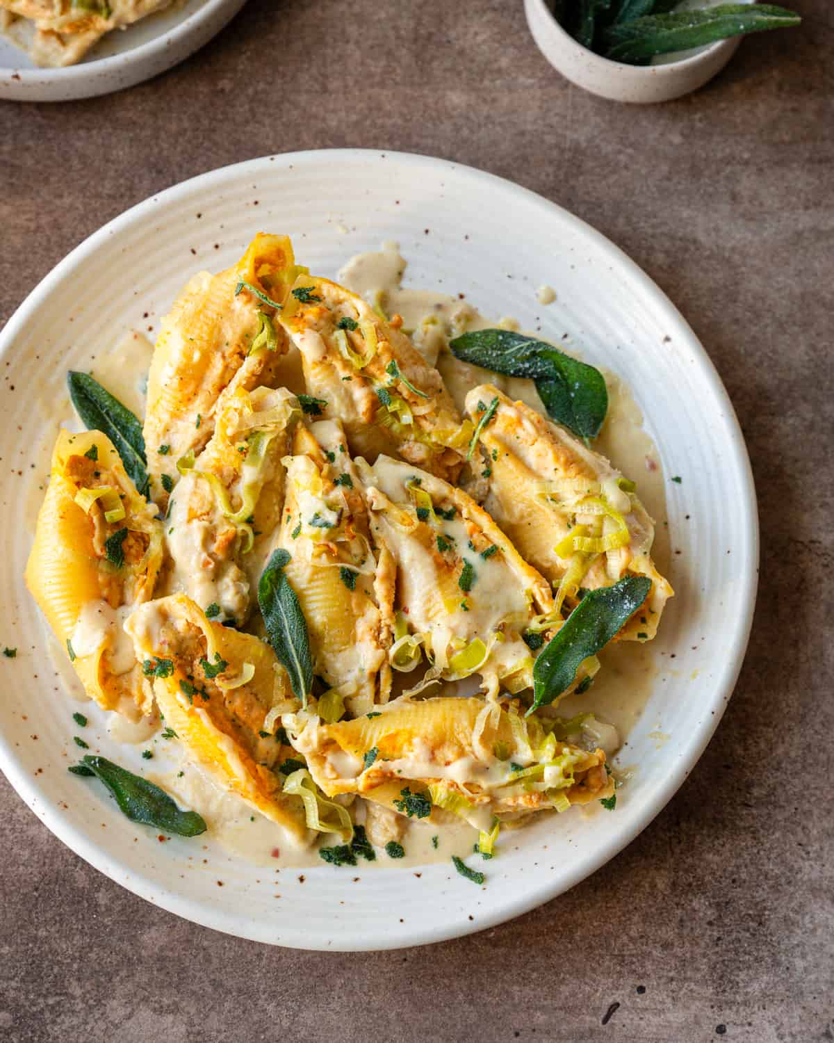 Vegan Pumpkin Ricotta Stuffed Shells