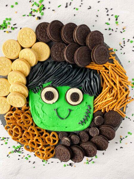 Baby Frankenstein Halloween Buttercream Dessert Board