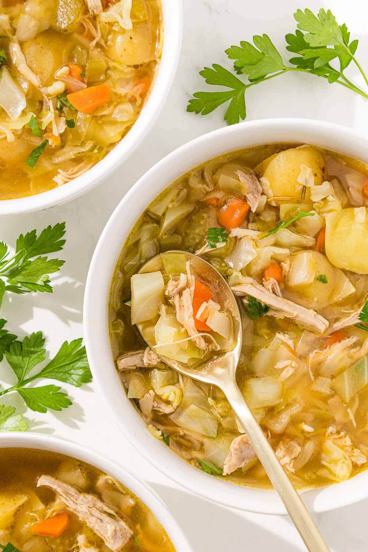 Chicken and Cabbage Soup With Ginger