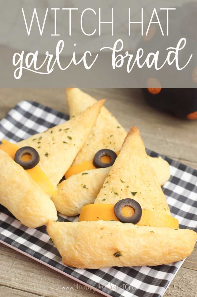 Easy Halloween Appetizers - Witch Hat Garlic Bread