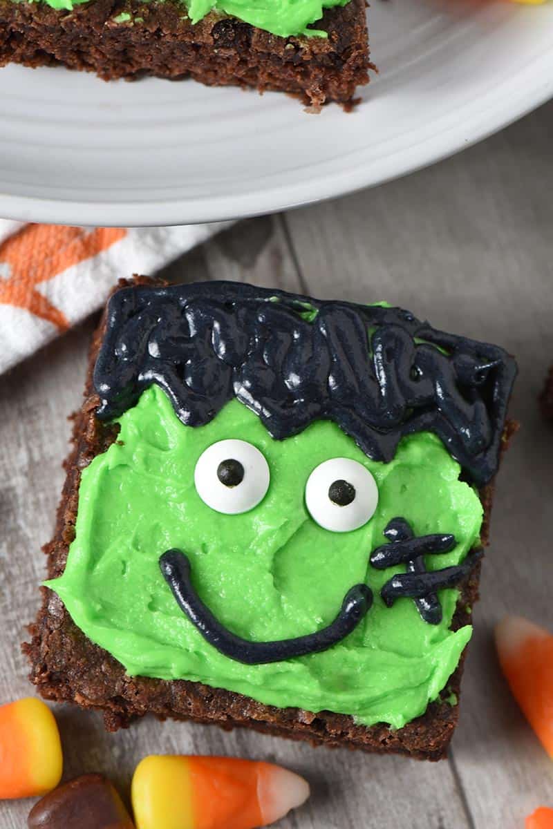 Frankenstein Brownies For Halloween