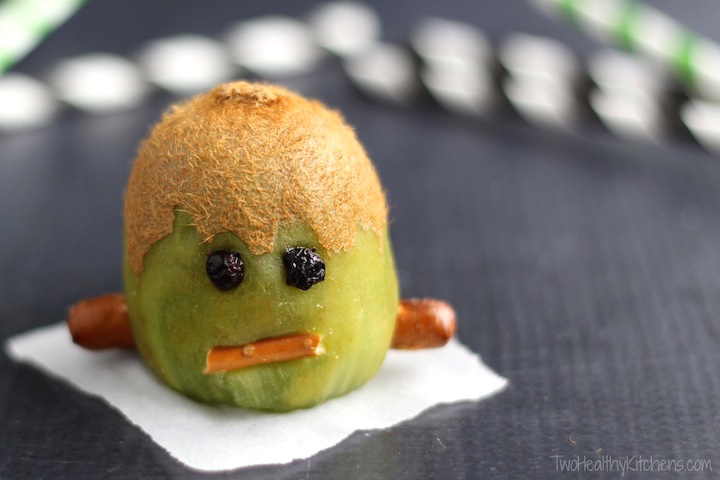 Frankenstein Kiwis - (Another!) Healthy Halloween Treat