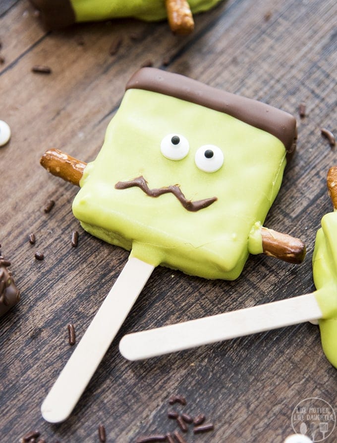 Frankenstein S'mores Pops