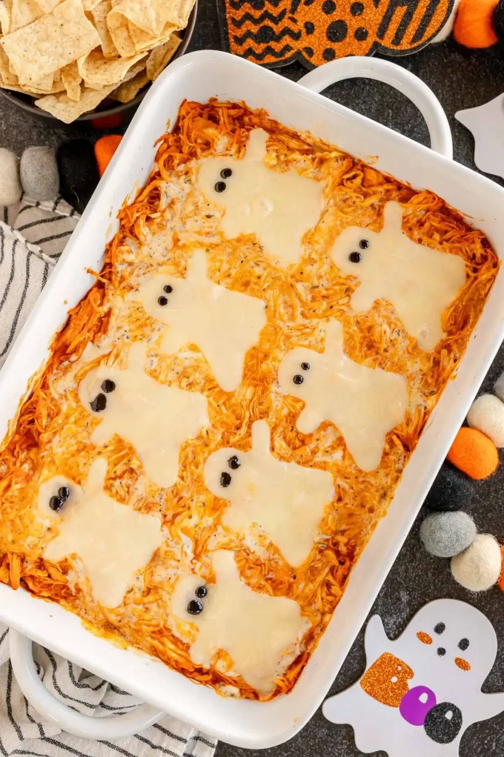 Halloween Buffalo Chicken Dip (Booffalo Dip)