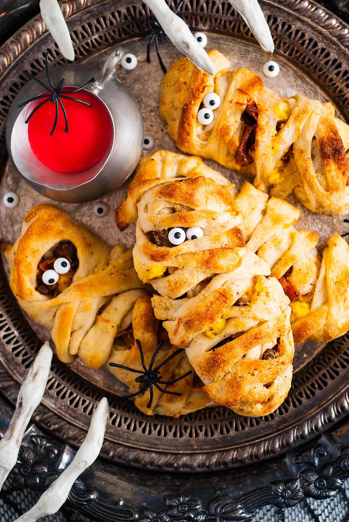 Halloween Mummy Breakfast Rolls