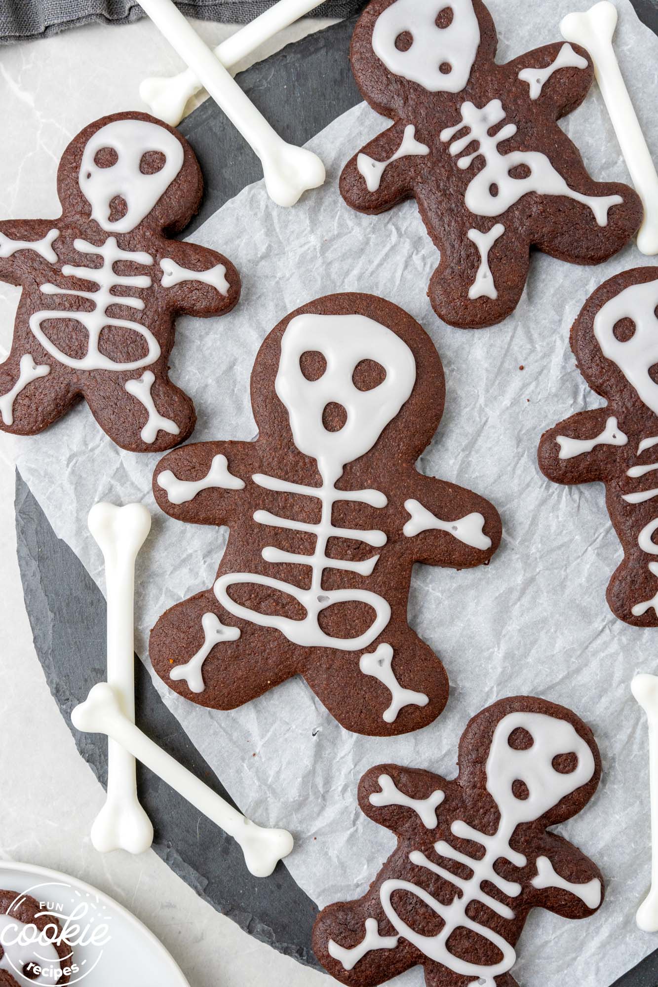 Halloween Skeleton Chocolate Sugar Cookies