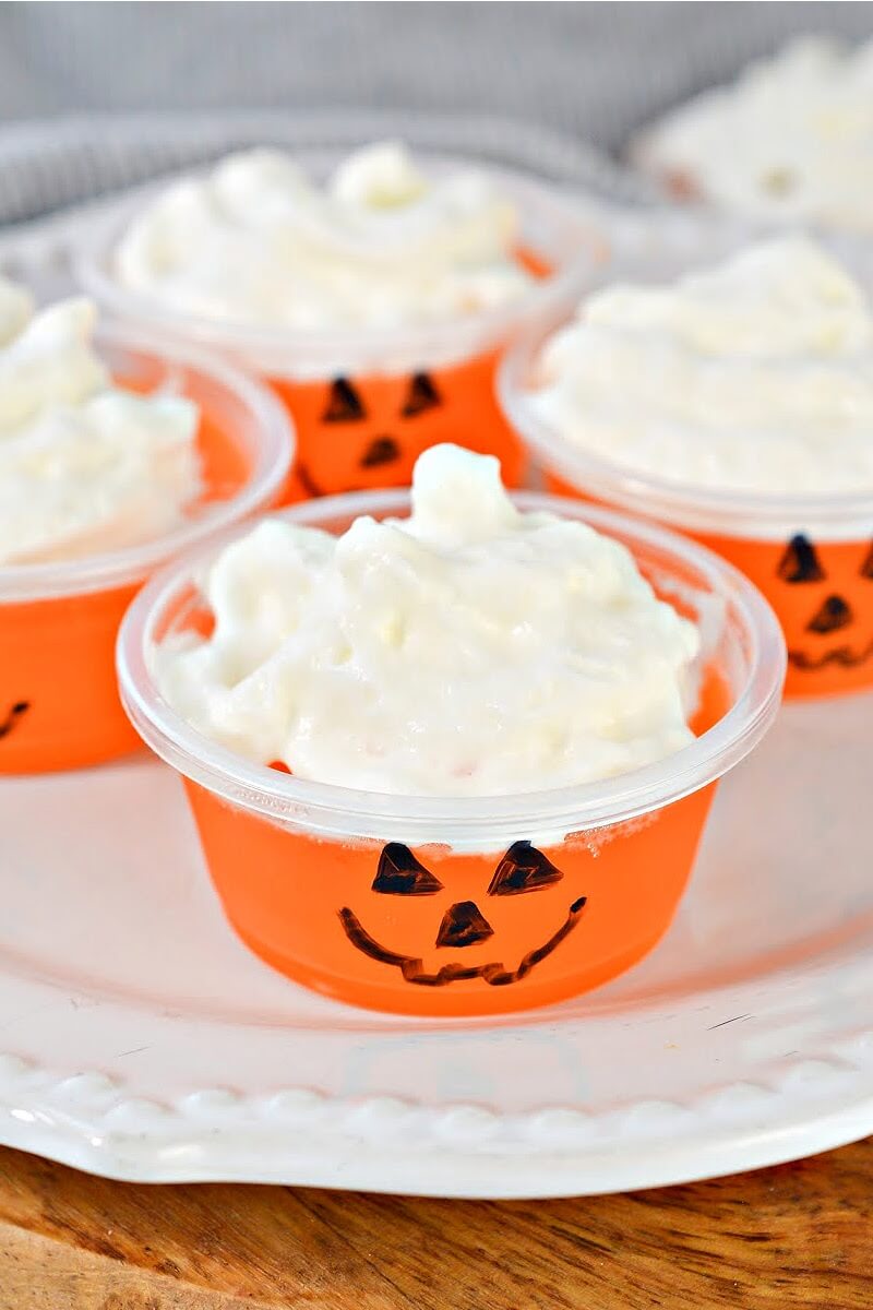 Jack O Lantern Jello Shots (Sugar-Free)