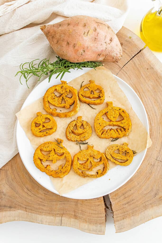 Jack O Lantern Roasted Sweet Potatoes