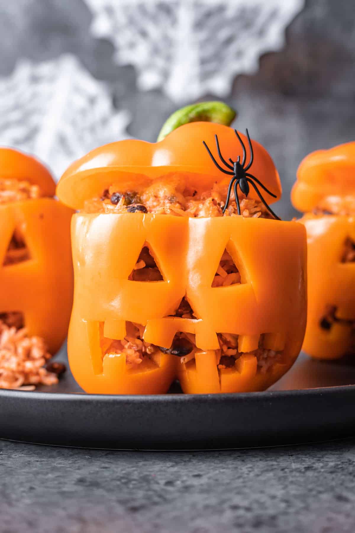 Jack-O'-Lantern Stuffed Peppers