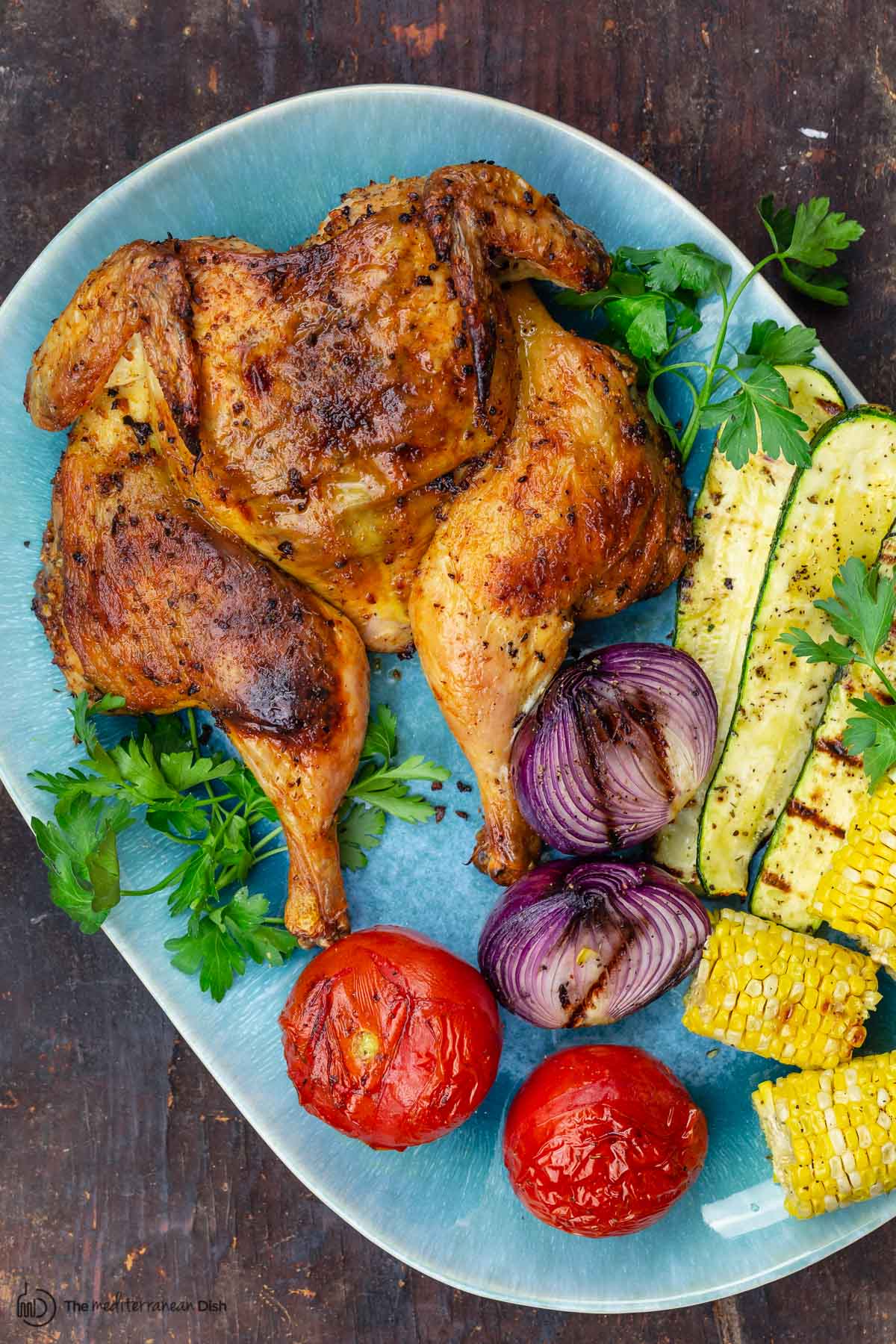 Juicy Grilled Whole Chicken, Mediterranean-Style