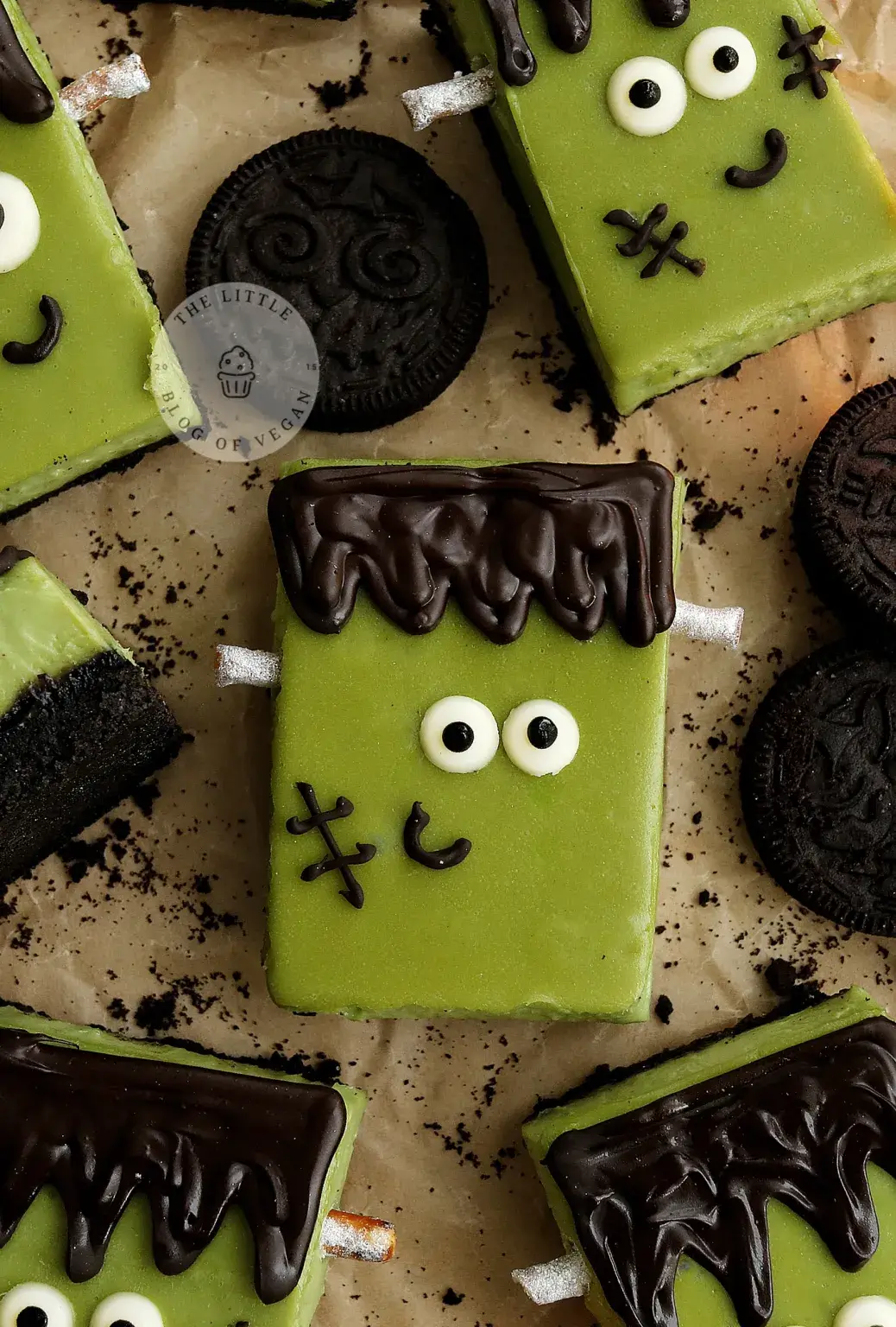 No-Bake Frankenstein Cheesecake Bars