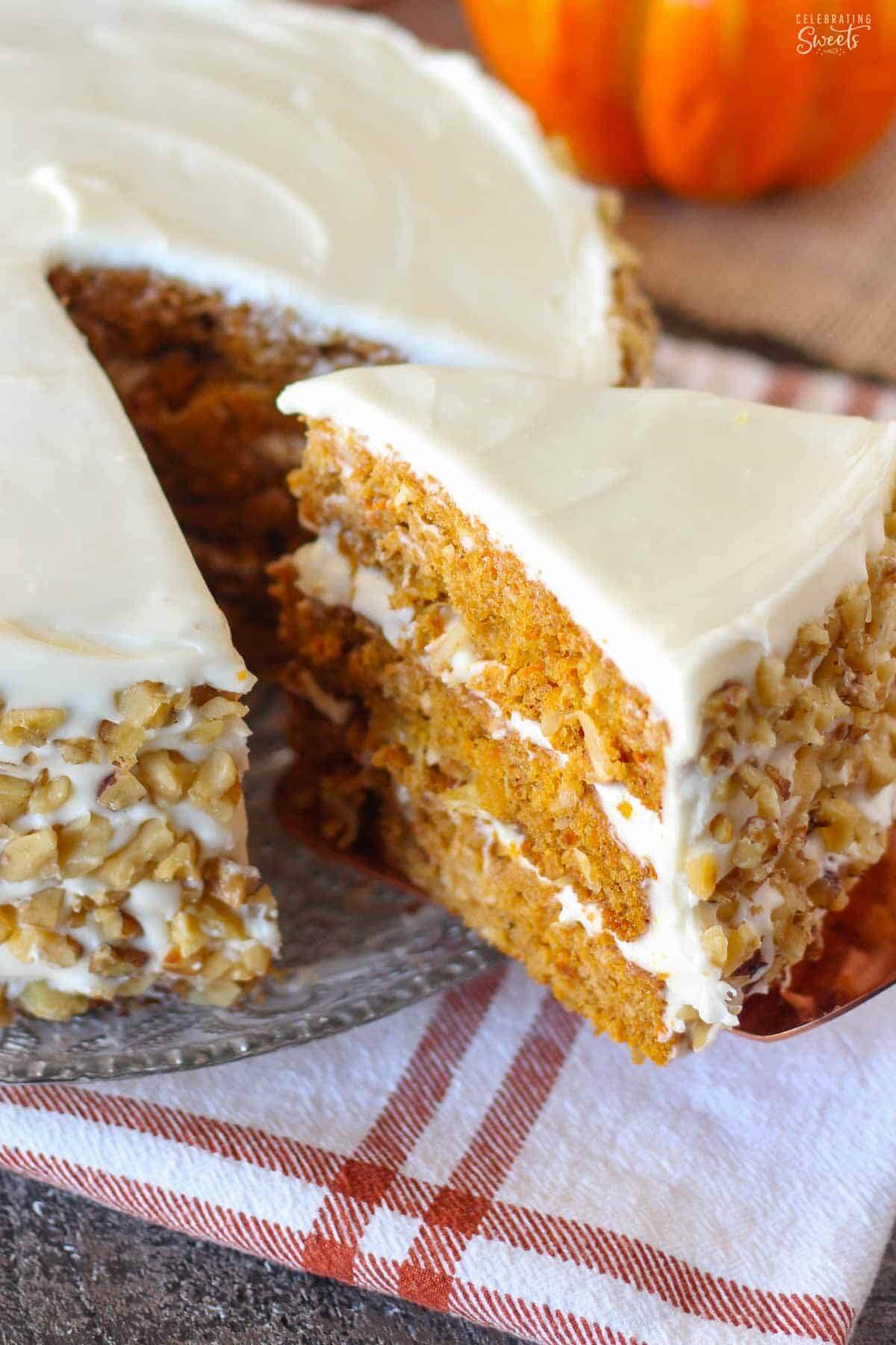 Pumpkin Carrot Cake With Cream Cheese Frosting