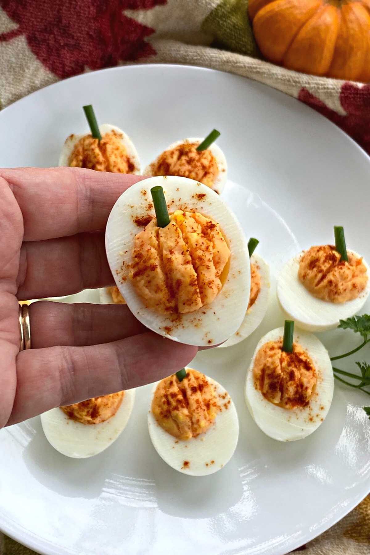 Pumpkin Deviled Eggs