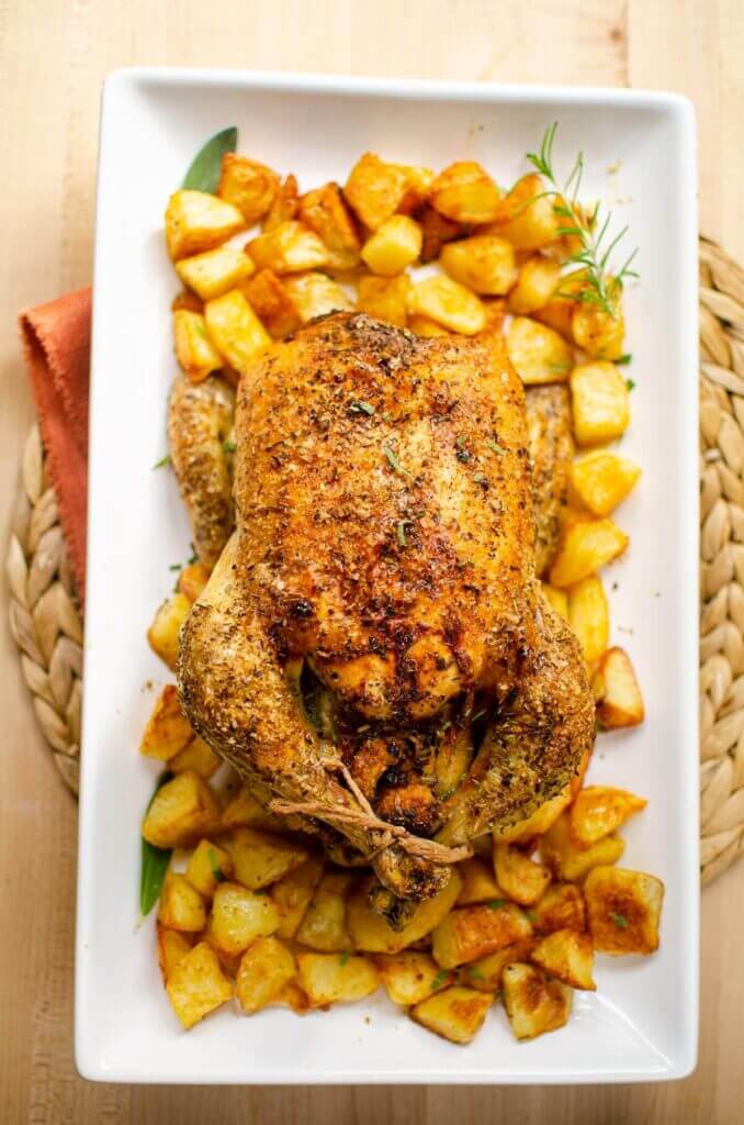 Roasted Stuffed Whole Chicken