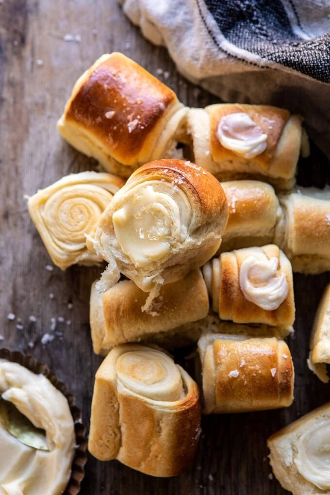 Salted Honey Butter Parker House Rolls