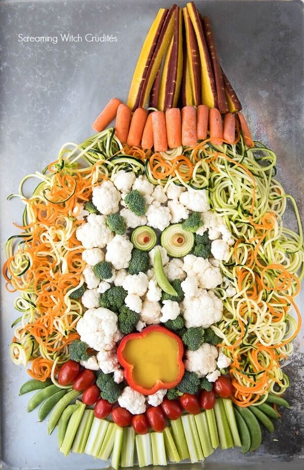 Screaming Witch Crudités For Halloween