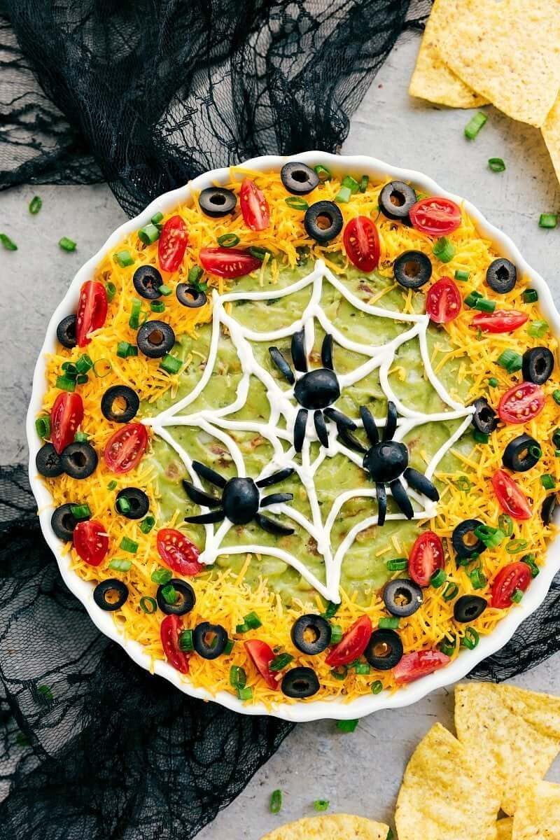 Spiderweb 7-Layer Dip - Halloween Appetizers