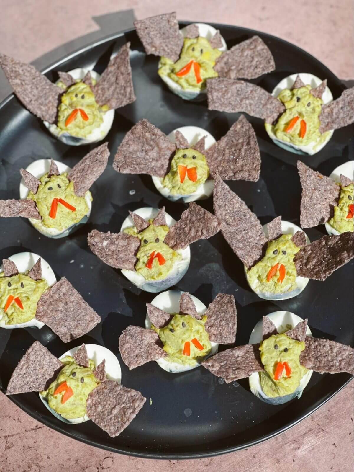 Spooky Bat Deviled Eggs