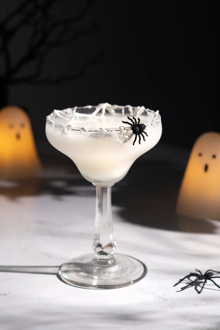 Spooky Spider Web Margarita (Easy Halloween Cocktail Recipe)