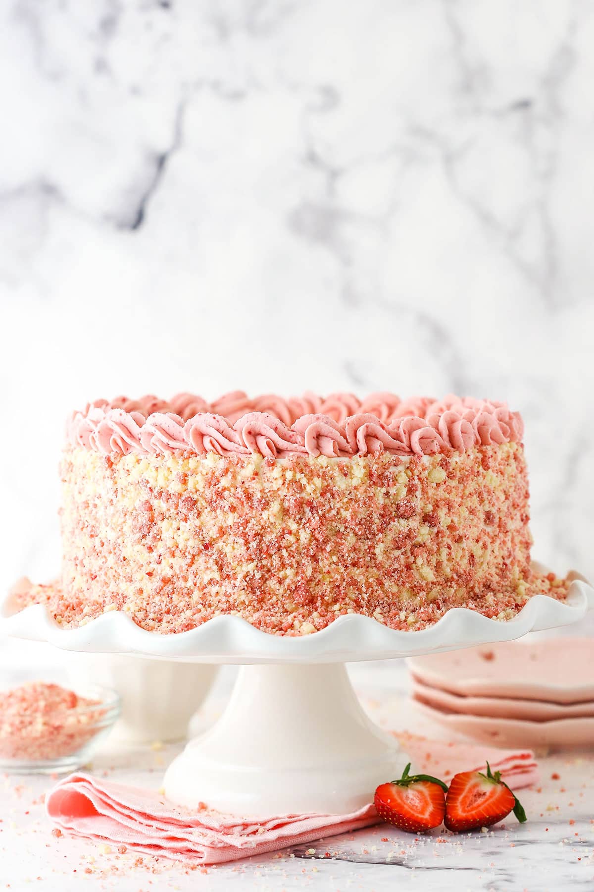 Strawberry Crunch Ice Cream Cake
