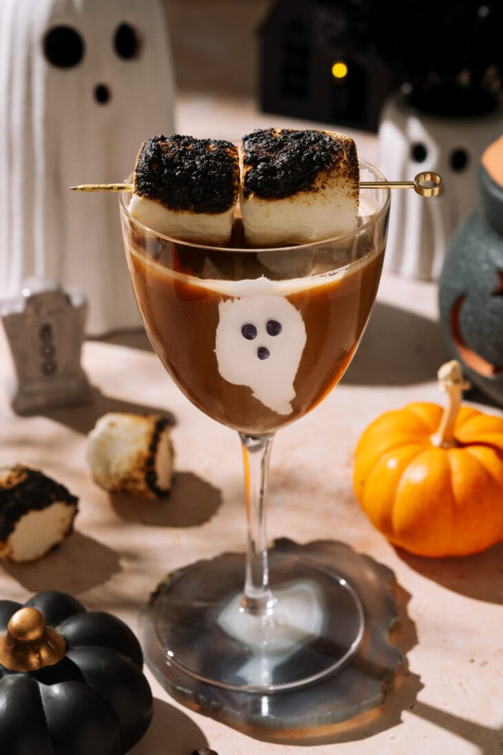 Toasted Ghost Espresso Mocktini (Halloween Mocktail)