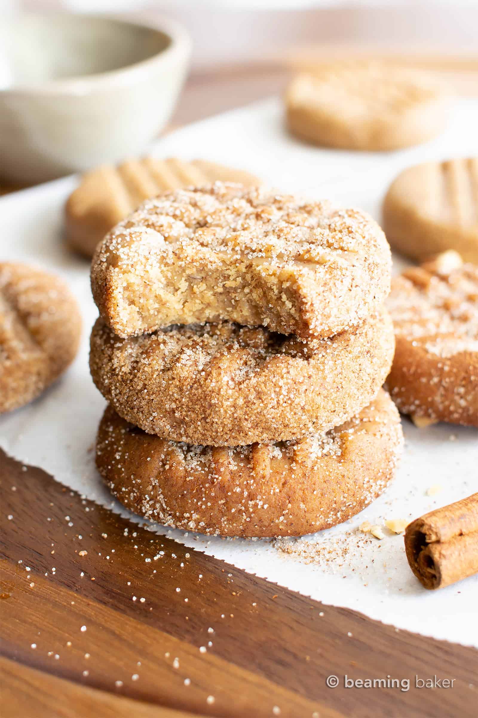 5 Ingredient No Bake Snickerdoodle Cookies (Vegan, Gluten Free)