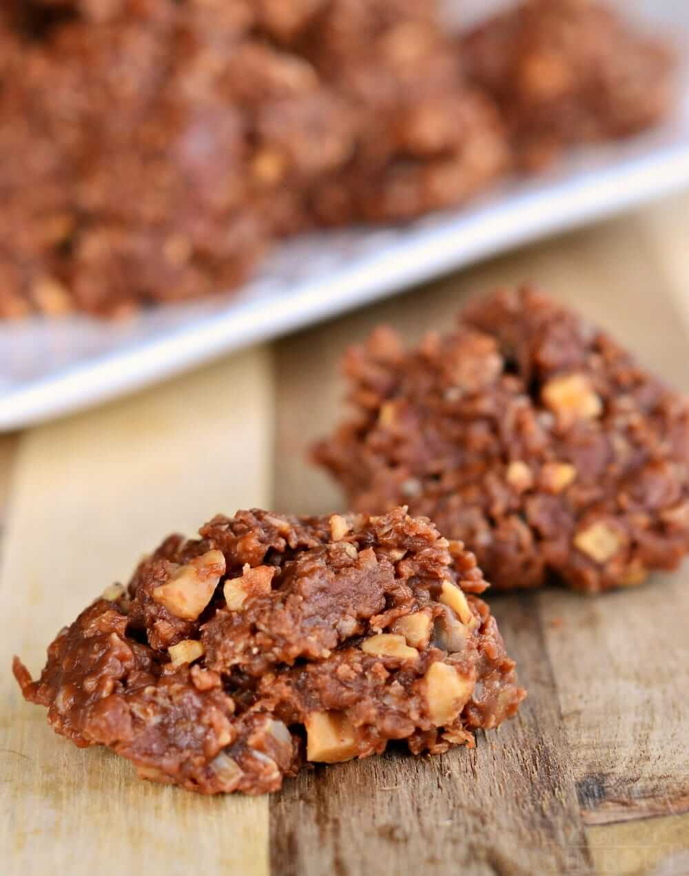 Chocolate Toffee No Bake Cookies