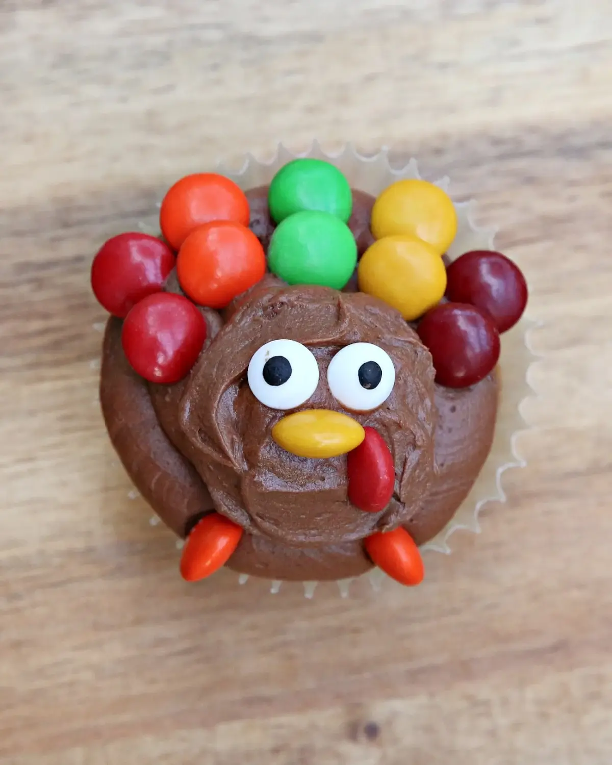 Colorful Turkey Cupcakes