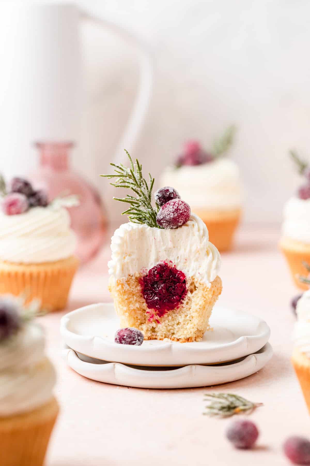 Cranberry Cupcakes With White Chocolate Buttercream