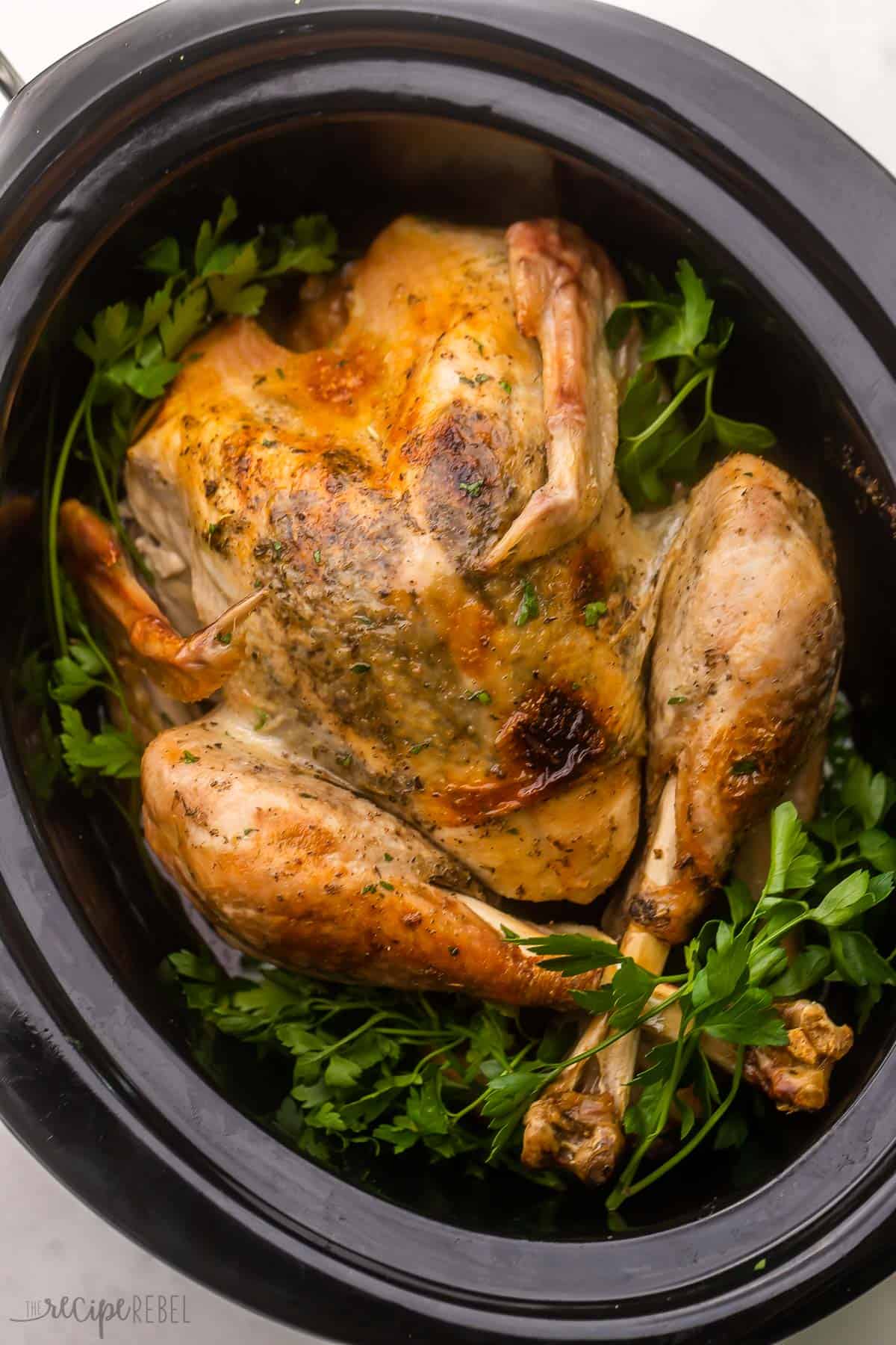Crockpot Turkey With Garlic Butter