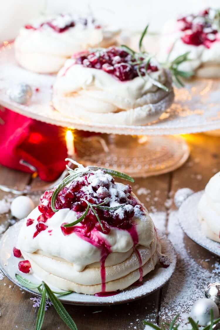 Dancer's Christmas Pavlova Dessert (Eggnog & Cherry)