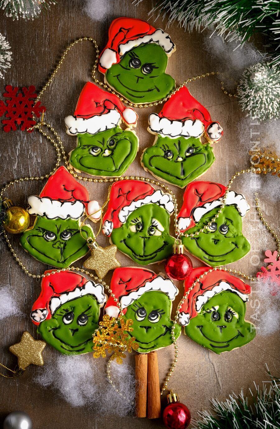 Decorated Grinch Cookies