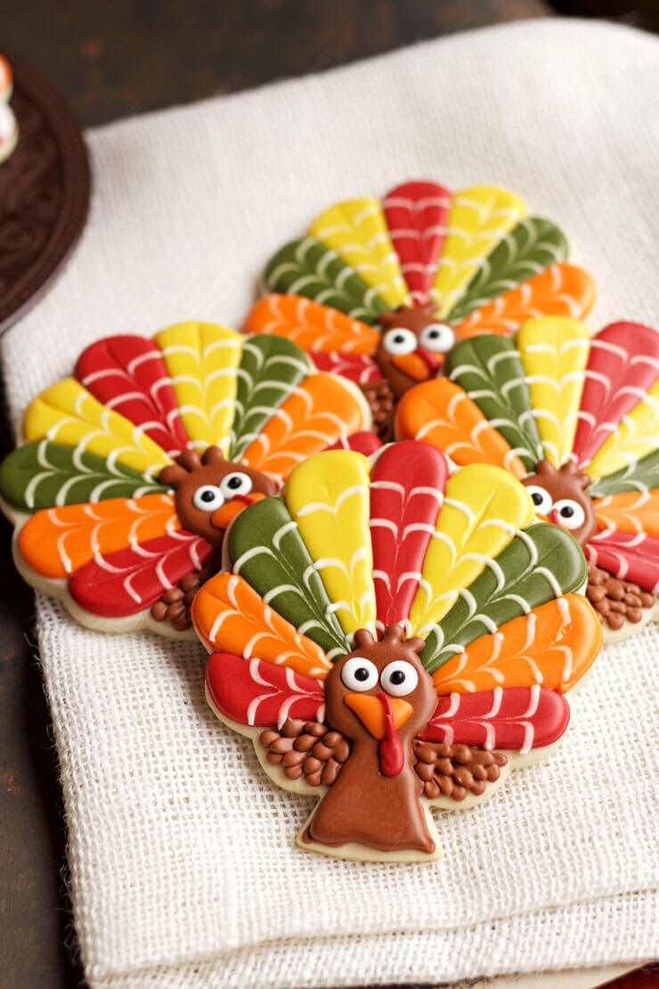 Decorated Turkey Cookies