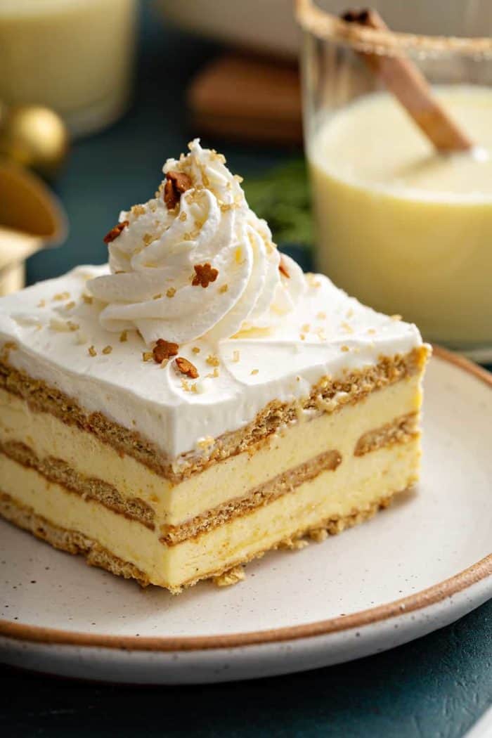 Eggnog Eclair Cake