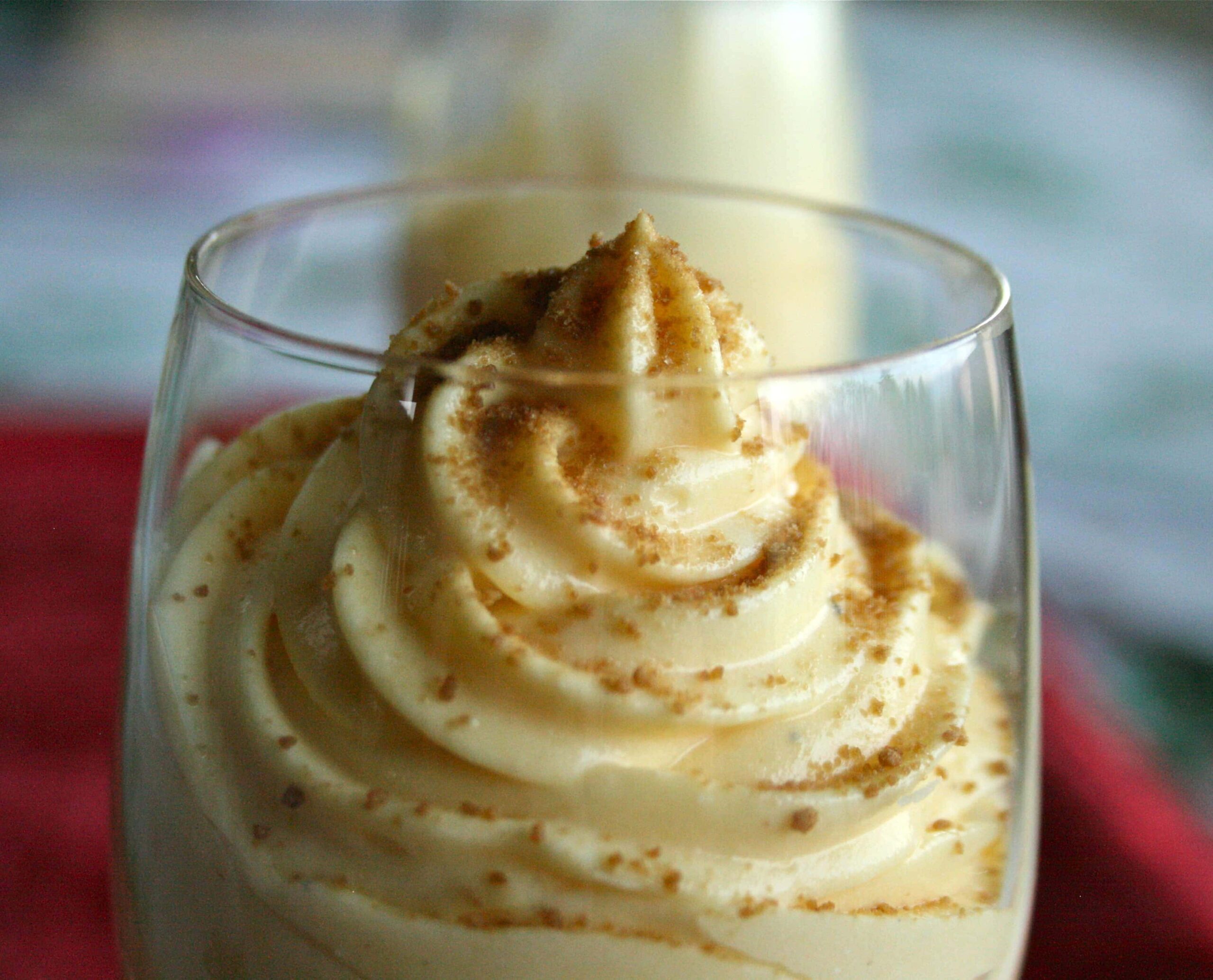 Eggnog Mousse With Gingersnap Crumbles