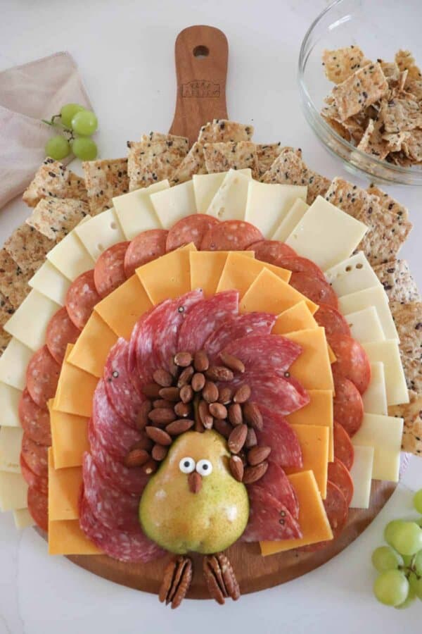 Fun Thanksgiving Turkey Charcuterie Board