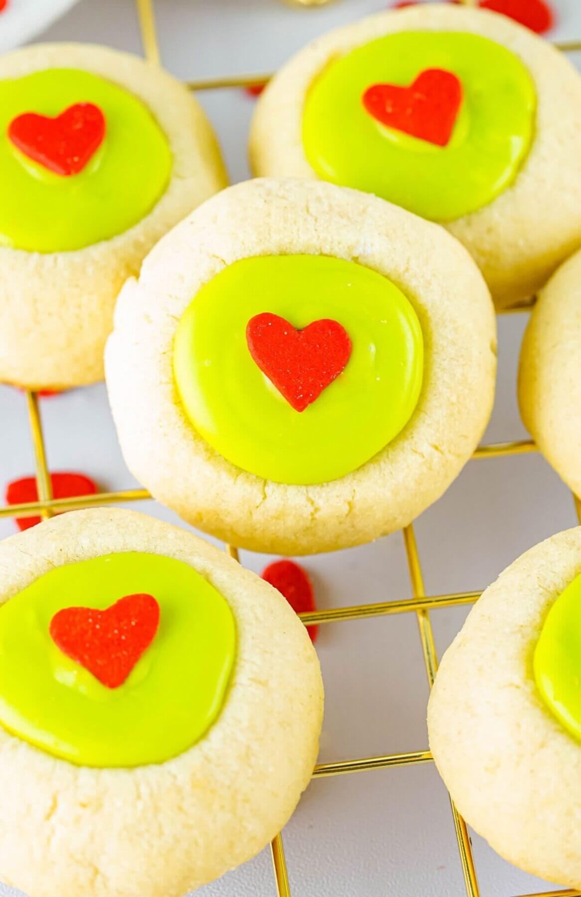 Grinch Cookies With Heart