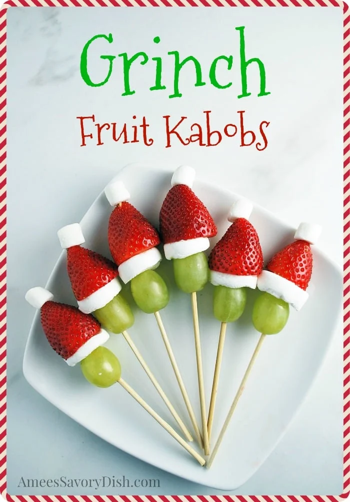 Grinch Fruit Kabobs
