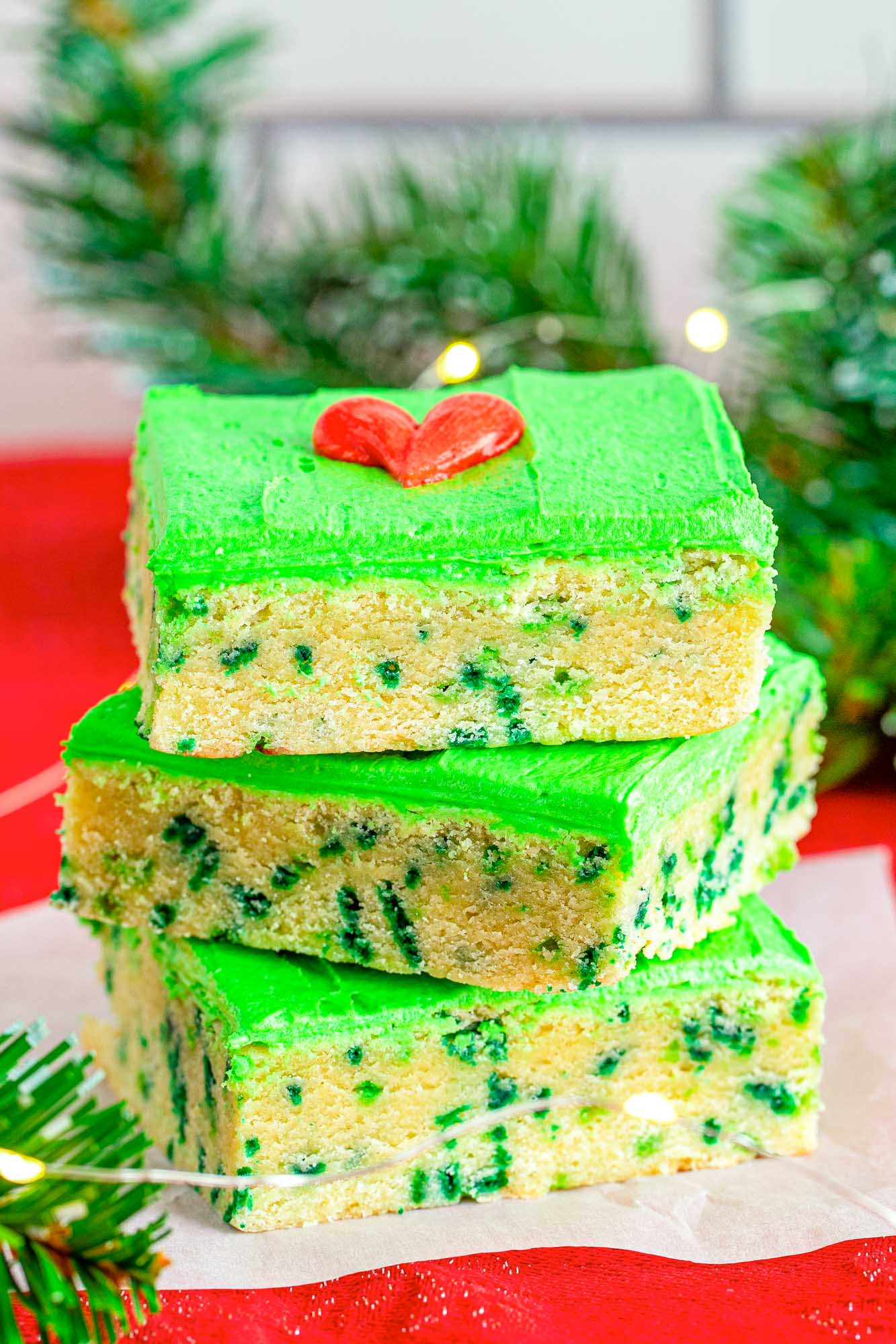 Grinch Sugar Cookie Bars