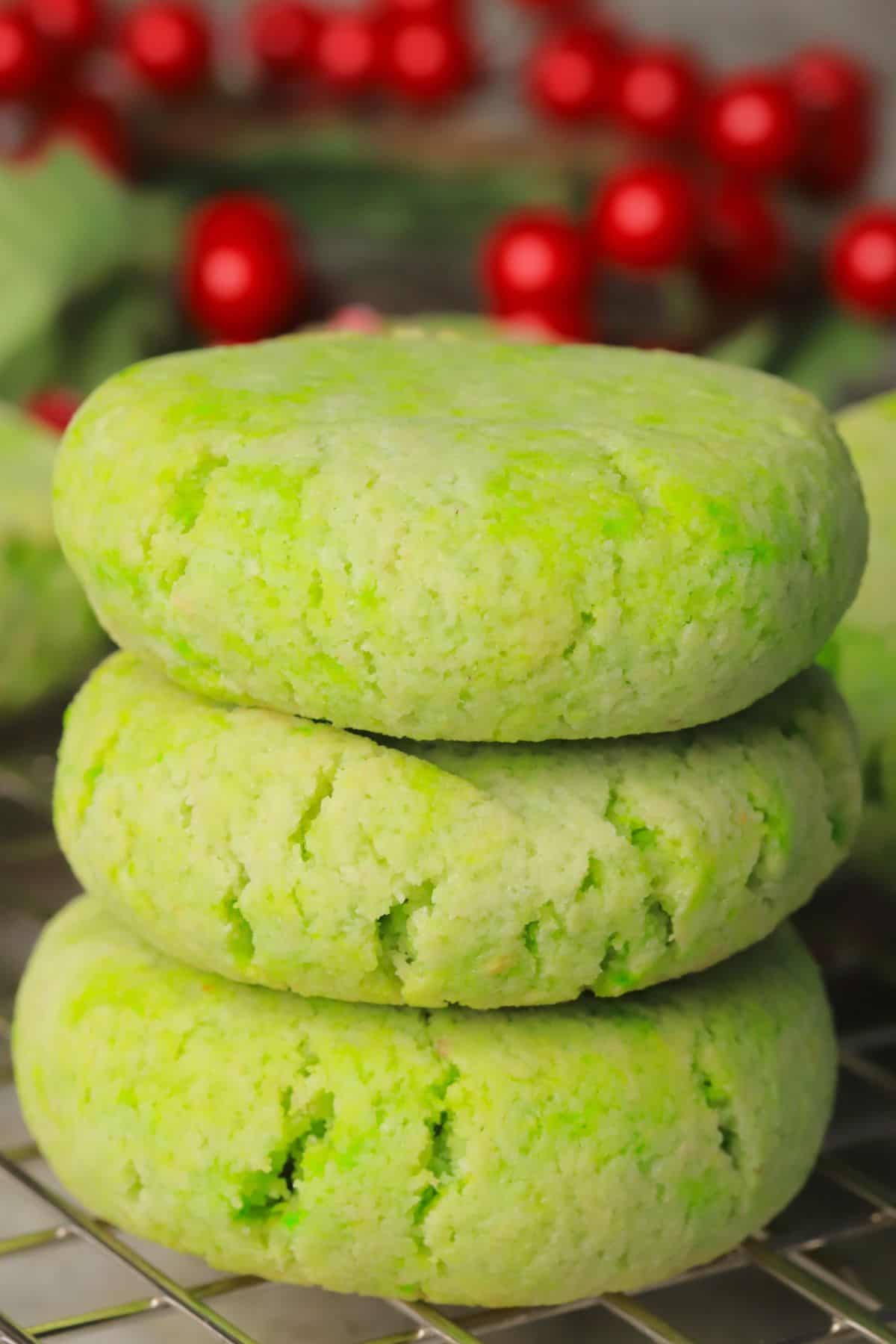 Low Carb Grinch Cookies (Sugar Free Pistachio Holiday Treat)