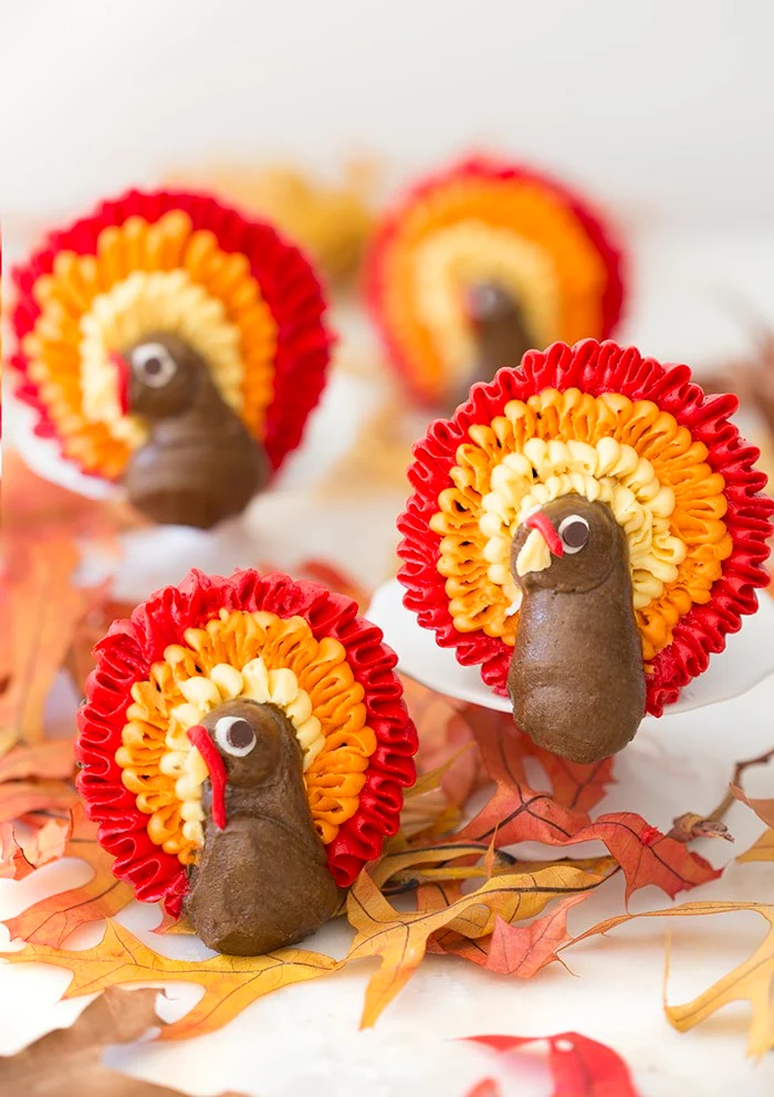 Moist, Fluffy and Rich Chocolate Turkey Cupcakes