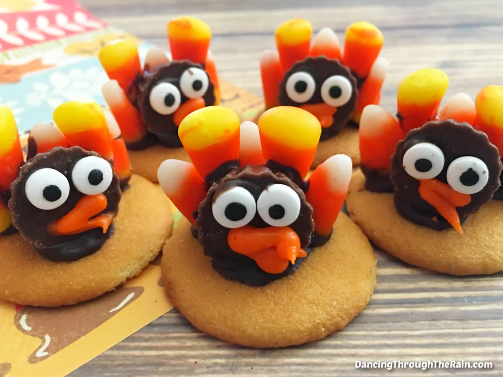 No-Bake Candy Corn Turkey Cookies