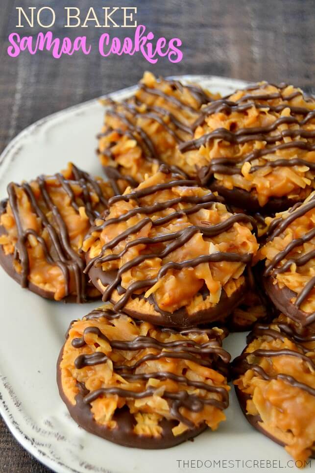 No Bake Samoa Cookies (Girl Scout Copycat)