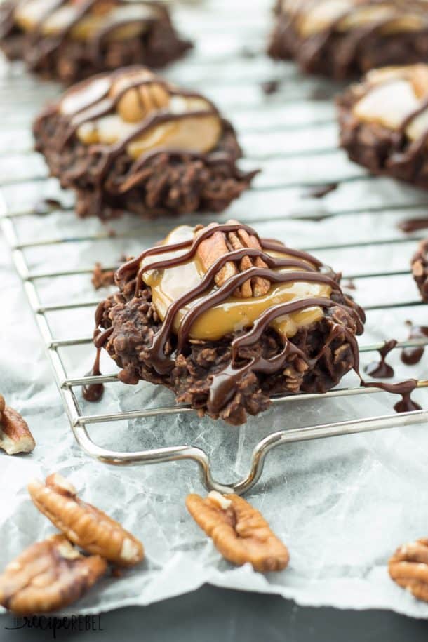 No Bake Turtle Cookies Recipe + VIDEO