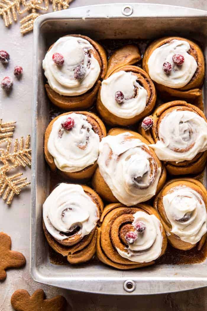Overnight Gingerbread Cinnamon Rolls