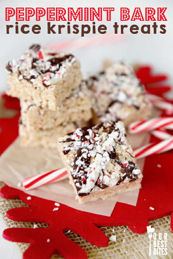 Peppermint Bark Rice Krispie Treats