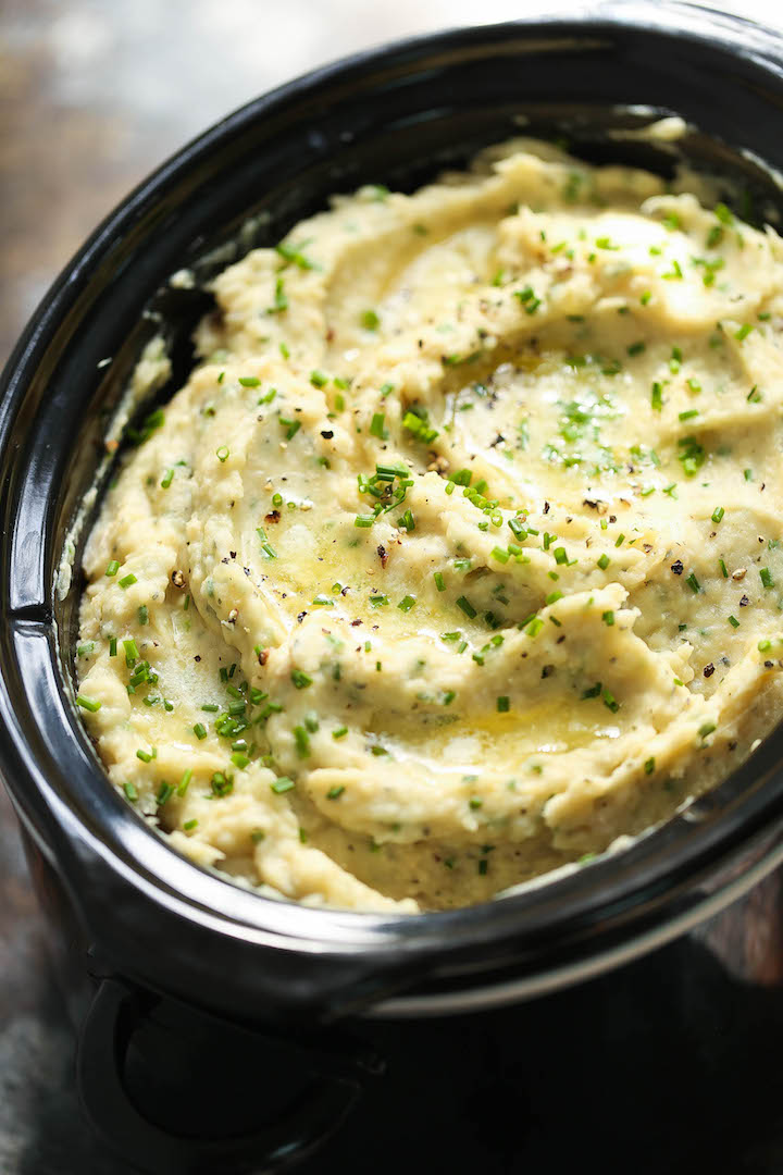 Slow Cooker Cauliflower Mashed Potatoes