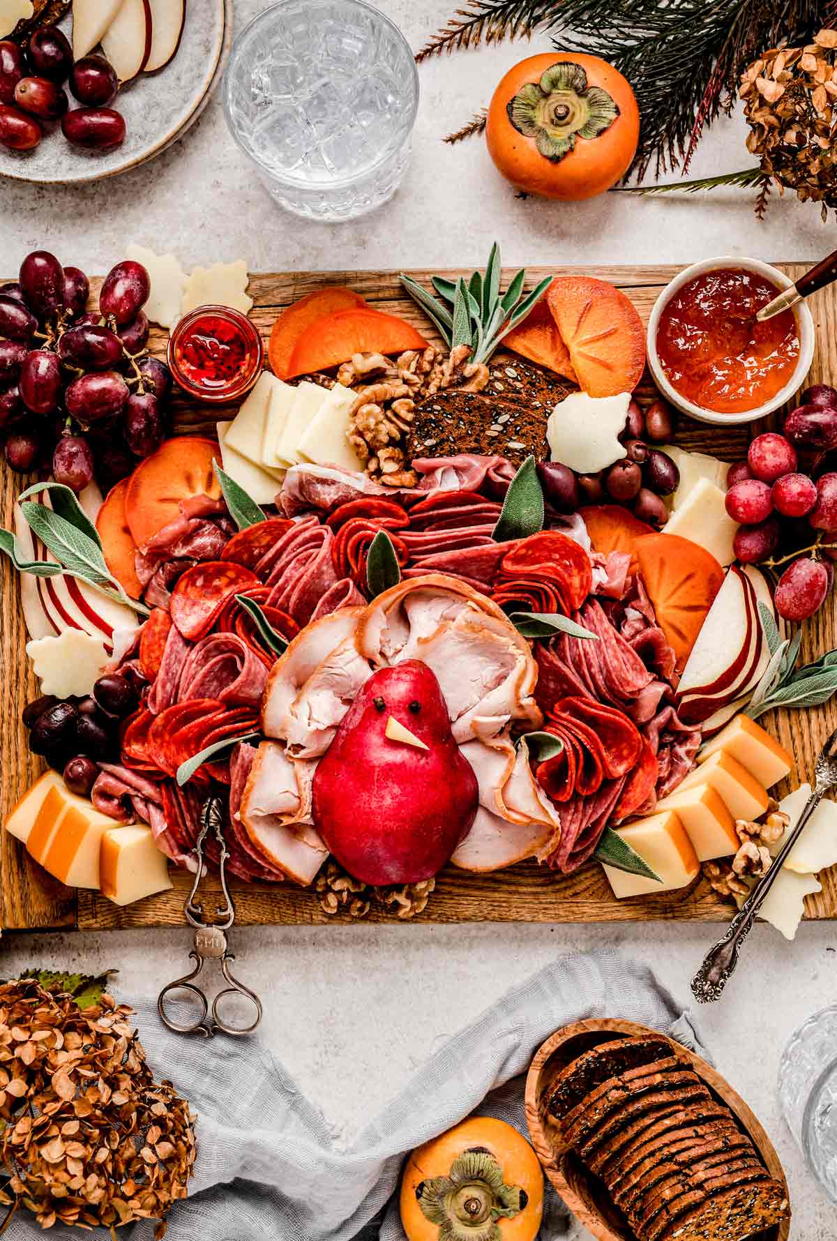 Thanksgiving Turkey Charcuterie Board {with Pear}