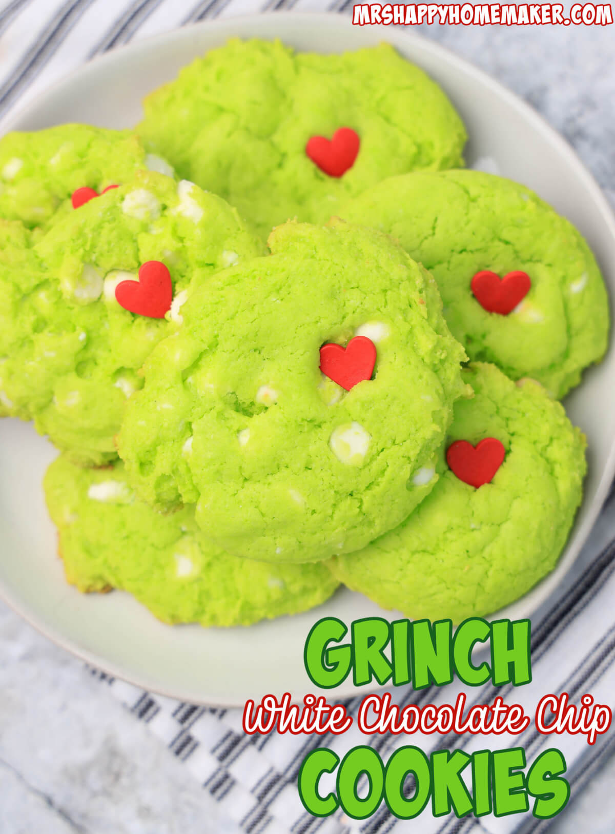 The Grinch White Chocolate Chip Cookies