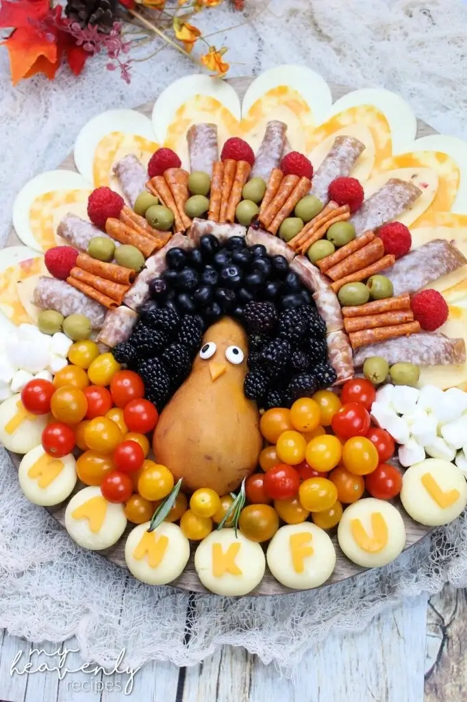 Turkey Charcuterie Board For Thanksgiving